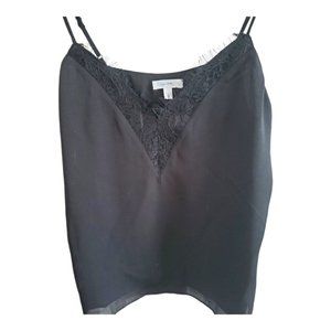 Abound Black Crepe Fringed Cami Top